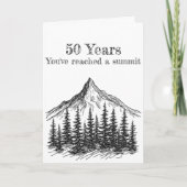 50歳のブラック&ホワイト マウンテンサミット 誕生日 カード (正面)