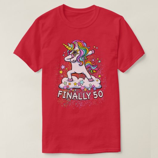 50歳のユニコーンカッコいいダビング Tシャツ (デザイン正面)