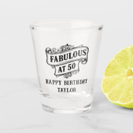 50歳のヴィンテージスタイルの節目のお誕生日おめでとう ショットグラス