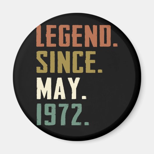 50歳の伝説1972年5月50日の誕生日 マグネット (正面)
