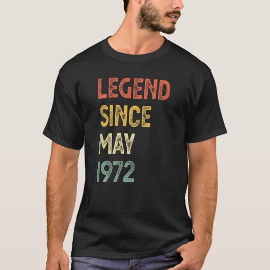 50歳の伝説1972年5月50誕生日M Tシャツ (正面)