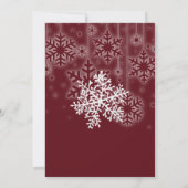 50歳の冬の誕生日パーティー 赤い雪の結晶 招待状 (裏面)