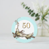 50歳の女性の誕生日|カントリーチョウ 招待状 (スタンド正面)