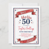 50歳の愛国的な50歳の誕生日おめでとう 招待状 (正面)