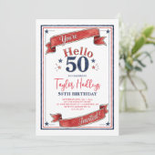 50歳の愛国的な50歳の誕生日おめでとう 招待状 (スタンド正面)