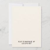 50歳の手描きブラック＆ホワイトのボウマティーニ バースデー 招待状 (裏面)