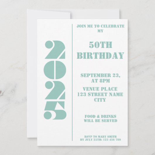 50歳の招待状写真1975生まれ年の招待状 招待状 (裏面)