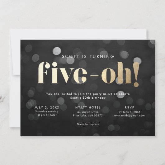 50歳の招待状 フィフティー 招待状 (正面)