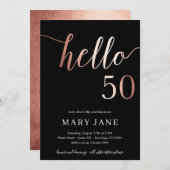50歳の招待状、50歳の誕生日 招待状 (正面/裏面)