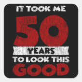 50歳の日私は良い50誕生日に見えた スクエアシール (正面)