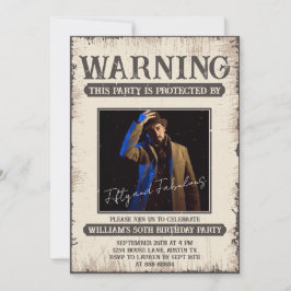 50歳の楽しいレトロなヴィンテージ フィフティ アンド ファビュラス 誕生日 招待状