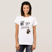 50歳の素敵な誕生日 2枚の写真入り Tシャツ (正面フル)