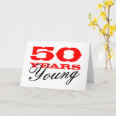 50歳の若い男性または女性のための50誕生日カード カード (黄色い花)