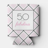 50歳の華やかなピンクの誕生日 缶クーラー (裏面)