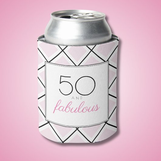 50歳の華やかなピンクの誕生日 缶クーラー