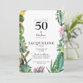 50歳の華やかな誕生日パーティー 招待状 (スタンド正面)
