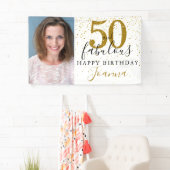 50歳の華麗なる誕生日 エレガントゴールド写真 横断幕 (インサイチュ)