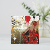 50歳の華麗な女性の誕生日パーティー 招待状 (スタンド正面)