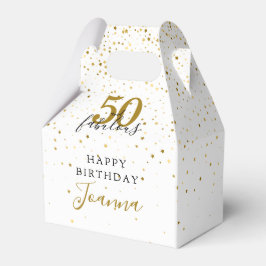 50歳の華麗な誕生日 おしゃれなゴールドとブラック フェイバーボックス