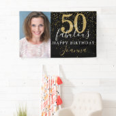 50歳の華麗な誕生日 エレガントゴールド ブラック 写真 横断幕 (インサイチュ)