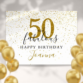 50歳の華麗な誕生日 ゴールドとブラックのサイン ポスター