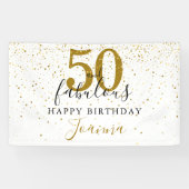 50歳の華麗な誕生日 ゴールド ブラック 横断幕 (横)