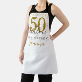 50歳の華麗な誕生日 高級感のあるゴールドとブラック エプロン (インサイチュ)