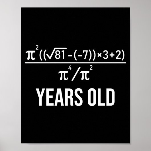 50歳の計算式 50歳の誕生日おもしろ数学 ポスター (正面)