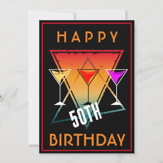 50歳の誕生日おめでとうございます 招待状 (正面)