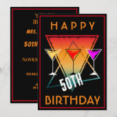 50歳の誕生日おめでとうございます 招待状 (正面/裏面)