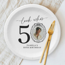 50歳の誕生日おめでとうフォト ペーパープレート