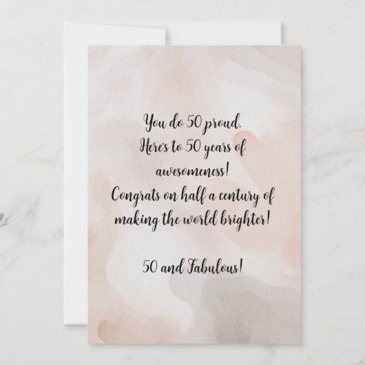 50歳の誕生日おめでとうロックカード 招待状 (裏面)