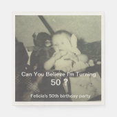 50歳の誕生日おめでとう子供の写真 スタンダードランチョンナプキン (正面)