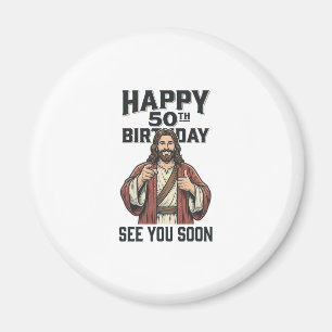 50歳の誕生日おめでとう宗教ユーモアデザイン マグネット