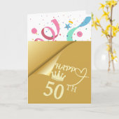 50歳の誕生日おめでとう カード (黄色い花)