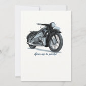 50歳の誕生日おめでとう クラシックバイクでスピードを出す 招待状 (裏面)