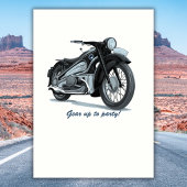 50歳の誕生日おめでとう クラシックバイクでスピードを出す 招待状