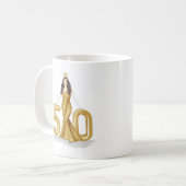 50歳の誕生日おめでとう コーヒーマグカップ (正面左)
