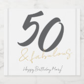50歳の誕生日おめでとう スパークリングワインラベル (シングルラベル)