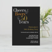 50歳の誕生日おめでとう チアとビールパーティー 招待状 (スタンド正面)