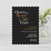 50歳の誕生日おめでとう チアーズ&ビアパーティー 招待状 (スタンド正面)