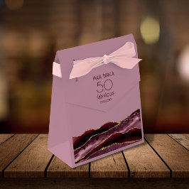 50歳の誕生日おめでとう バーガンディーピンクアゲート 50th バースデー フェイバーボックス