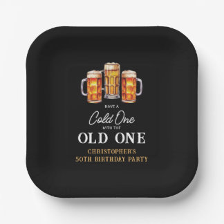 50歳の誕生日おめでとう ビール ペーパープレート