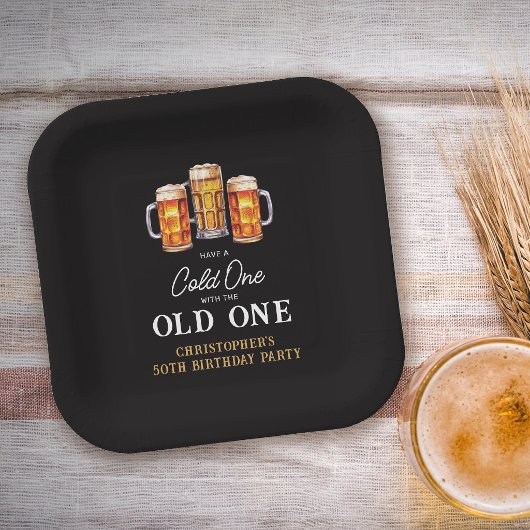 50歳の誕生日おめでとう ビール ペーパープレート