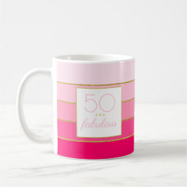 50歳の誕生日おめでとう ピンクゴールド コーヒーマグカップ