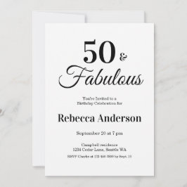 50歳の誕生日おめでとう ファイブティー アンド ファビュラス 招待状