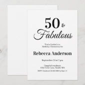 50歳の誕生日おめでとう ファイブティー アンド ファビュラス 招待状 (正面/裏面)