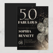 50歳の誕生日おめでとう ファブリカス スクリプト 招待状 (正面/裏面)