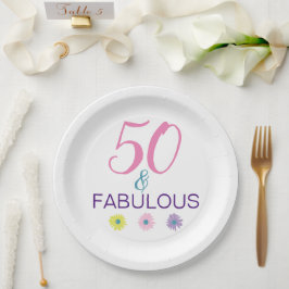 50歳の誕生日おめでとう ファブリシャス ペーパープレート