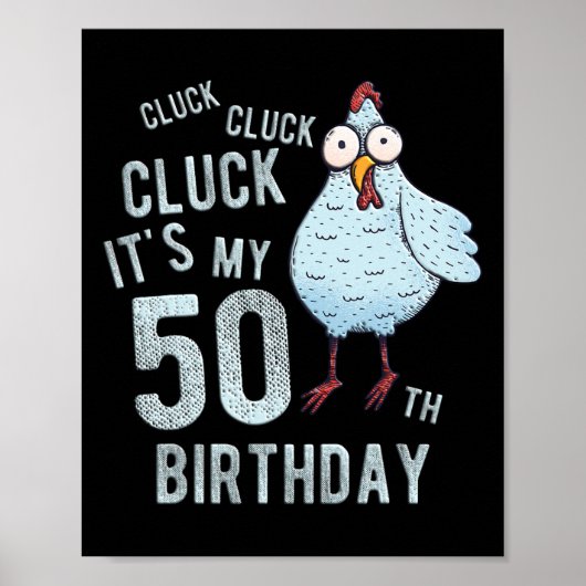 50歳の誕生日おめでとう ファームチキンの誕生日 ポスター (正面)
